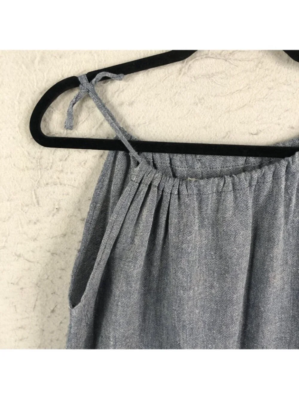 Loom Dress Womens One Size Blue  100% Linen Lagenlook Beachy Minimalist Boho